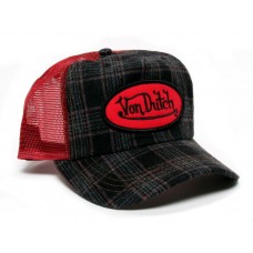 Authentic Brand New Von Dutch Red/Dark Grey Flannel Cap Hat  eb-98702378